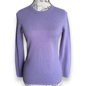 LORD & TAYLOR Cashmere Purple Ribbed Crewneck Sweater Size S
